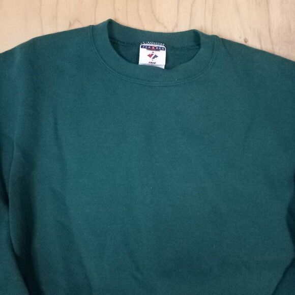 Vintage JERZEES Blank Crewneck Sweatshirt Teal - Picture 1 of 5